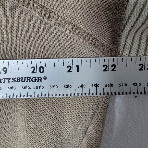 Todays News Men Designer Sweatshirt Sz L 1/4 Button & Tie Pullover Beige Classic - Picture 9 of 15